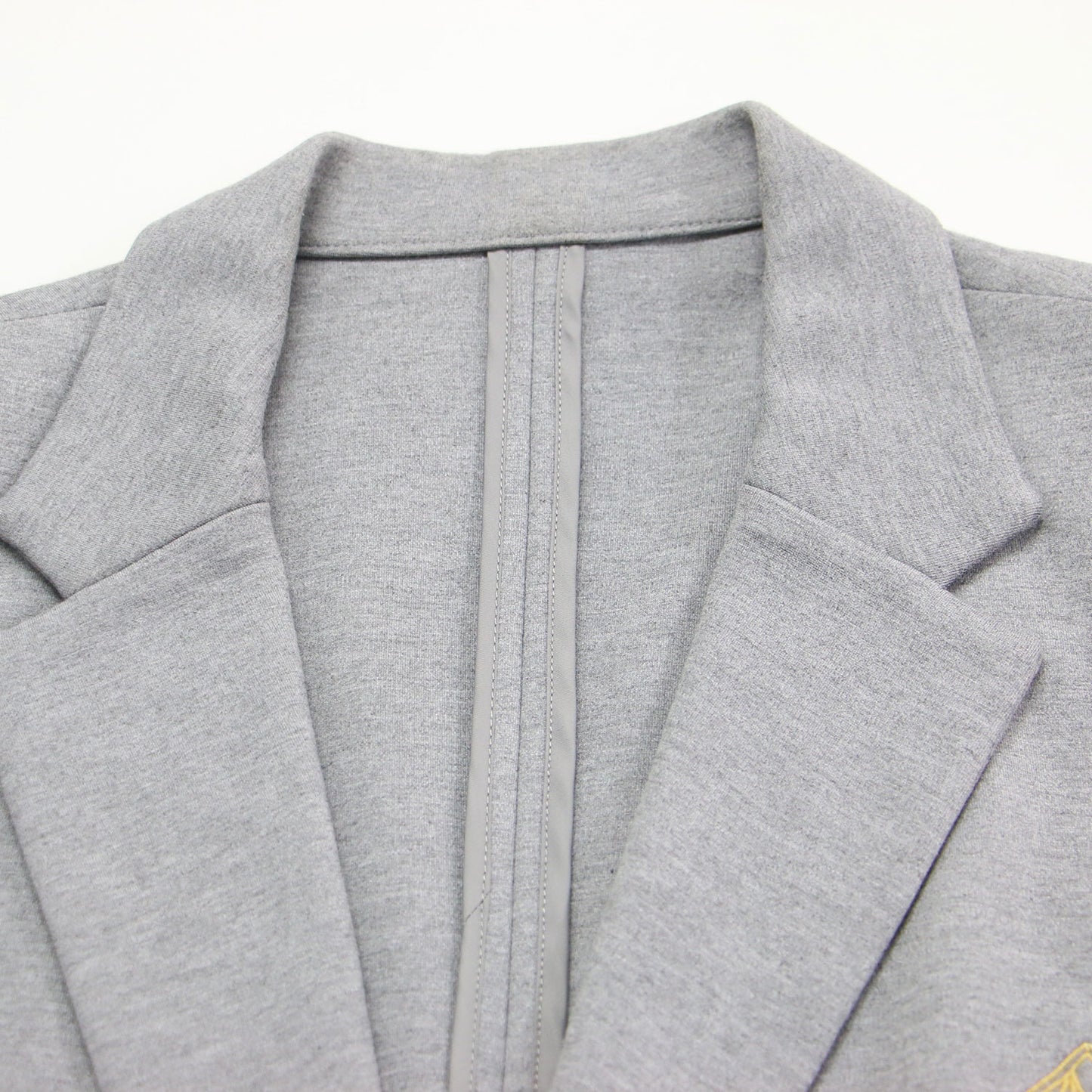 アンコンジャケット / イージージャケット 羽織り 長袖 ボタンダウン エンブレム 刺繍 ストレッチ ウォッシャブル