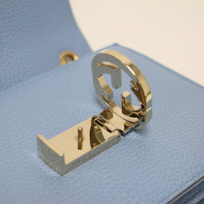 インターロッキングG ショルダーバッグ / 肩掛け クロスボディ フラップ チェーン ロゴ レザー