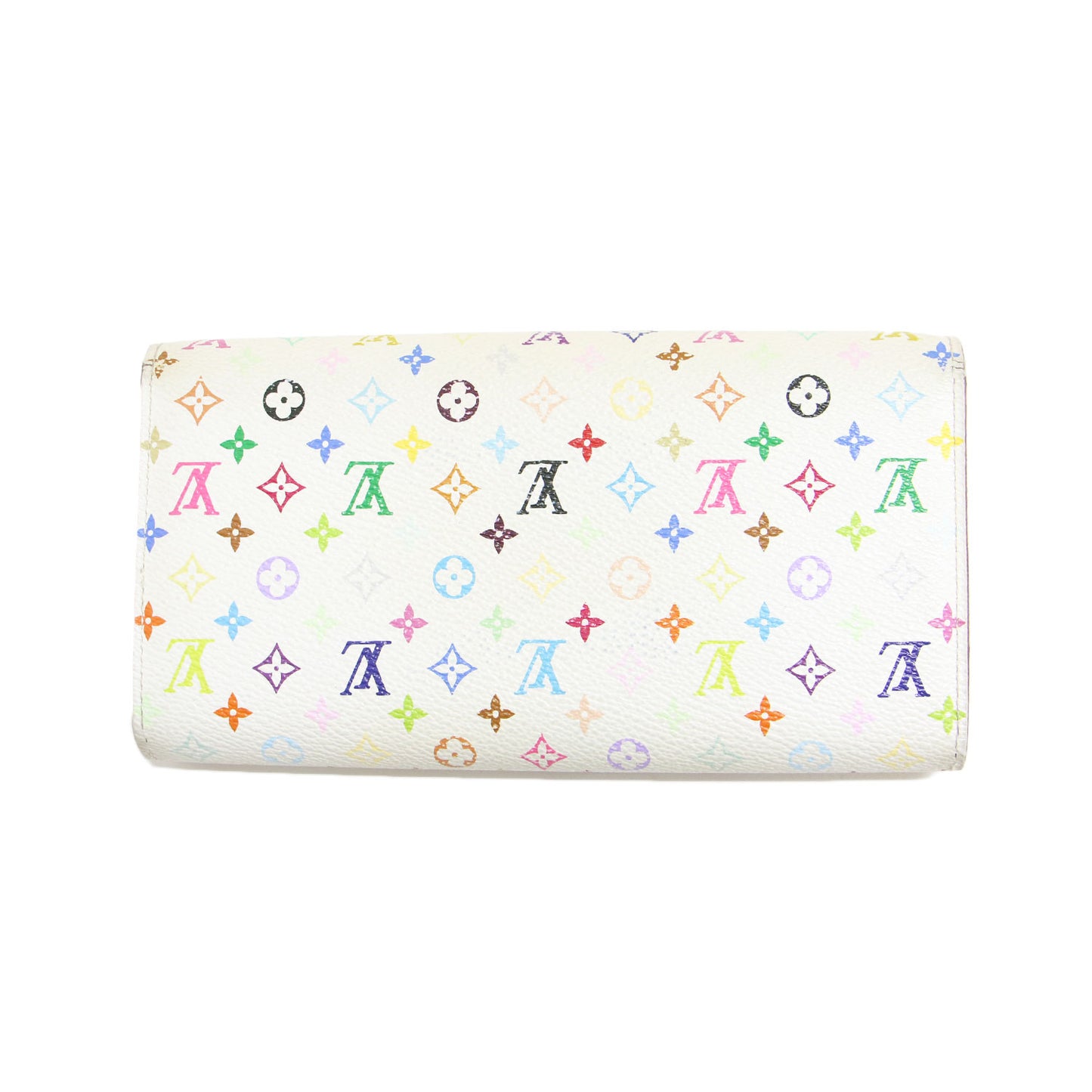 モノグラムマルチカラー ポルトフォイユ サラ ロングウォレット / 長財布 フラップ メタルボタン レザー
