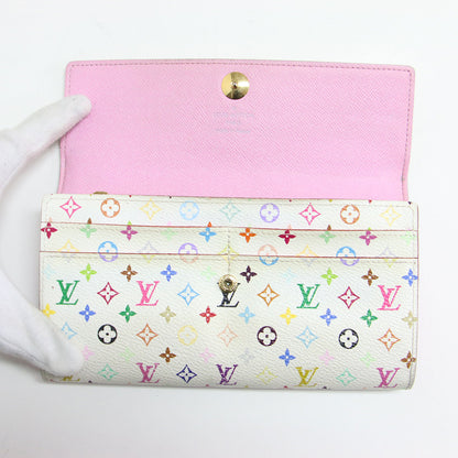 モノグラムマルチカラー ポルトフォイユ サラ ロングウォレット / 長財布 フラップ メタルボタン レザー
