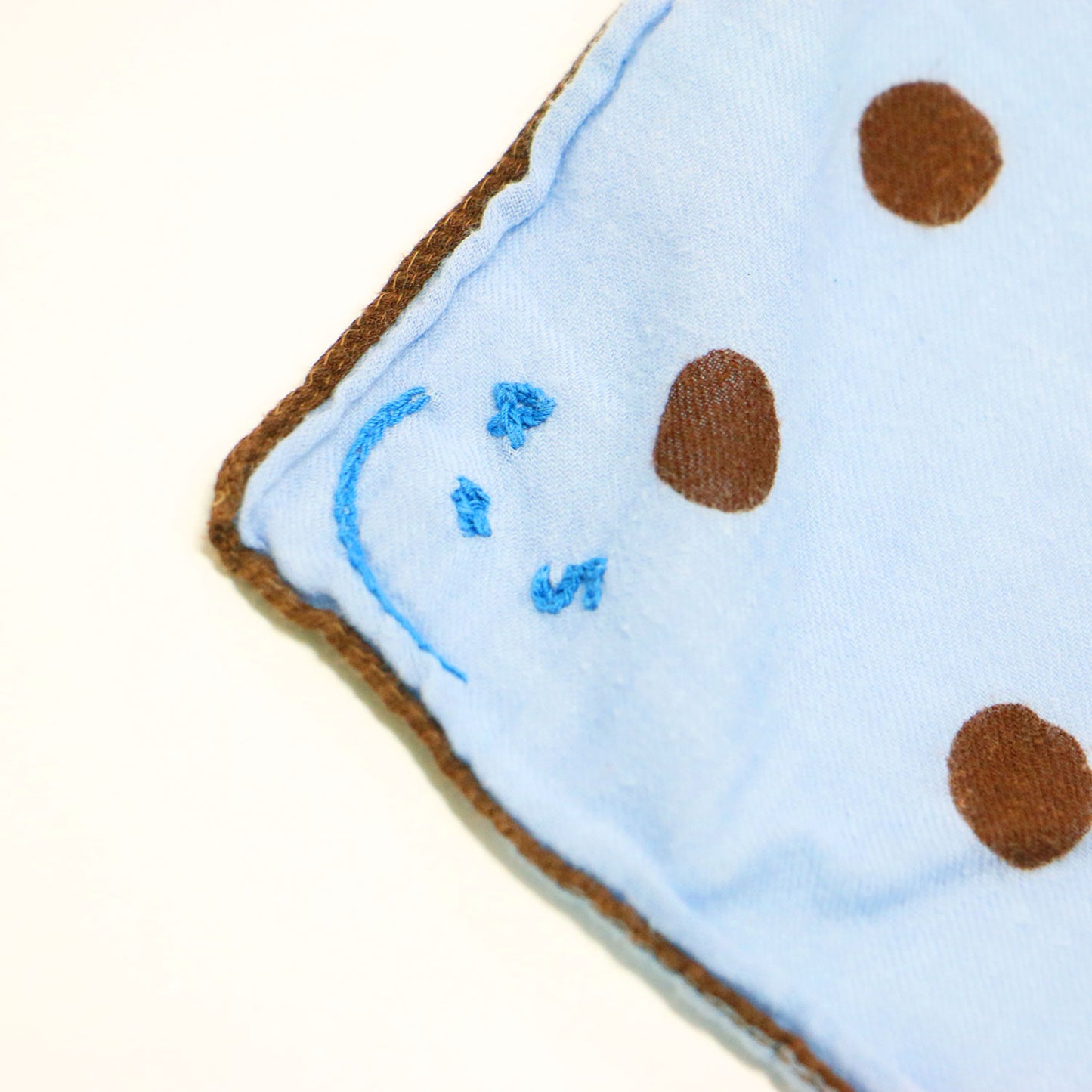 コットン ドットプリント スカーフ / バンダナ 正方形 ロゴ 刺繍