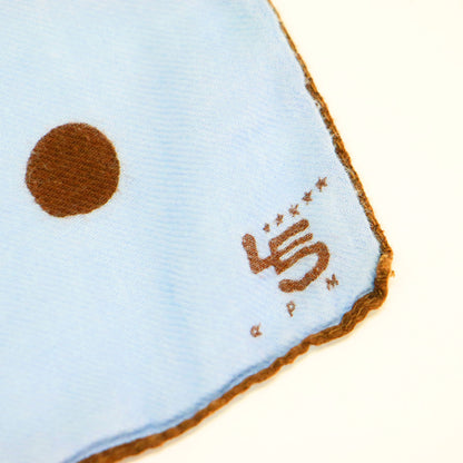 コットン ドットプリント スカーフ / バンダナ 正方形 ロゴ 刺繍