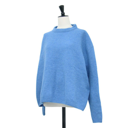 USフロート縮絨のMシャツ / ニット 長袖 モックネック ワイド ロゴ 刺繍 ウール