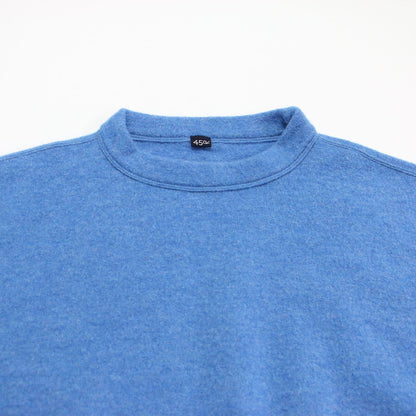 USフロート縮絨のMシャツ / ニット 長袖 モックネック ワイド ロゴ 刺繍 ウール