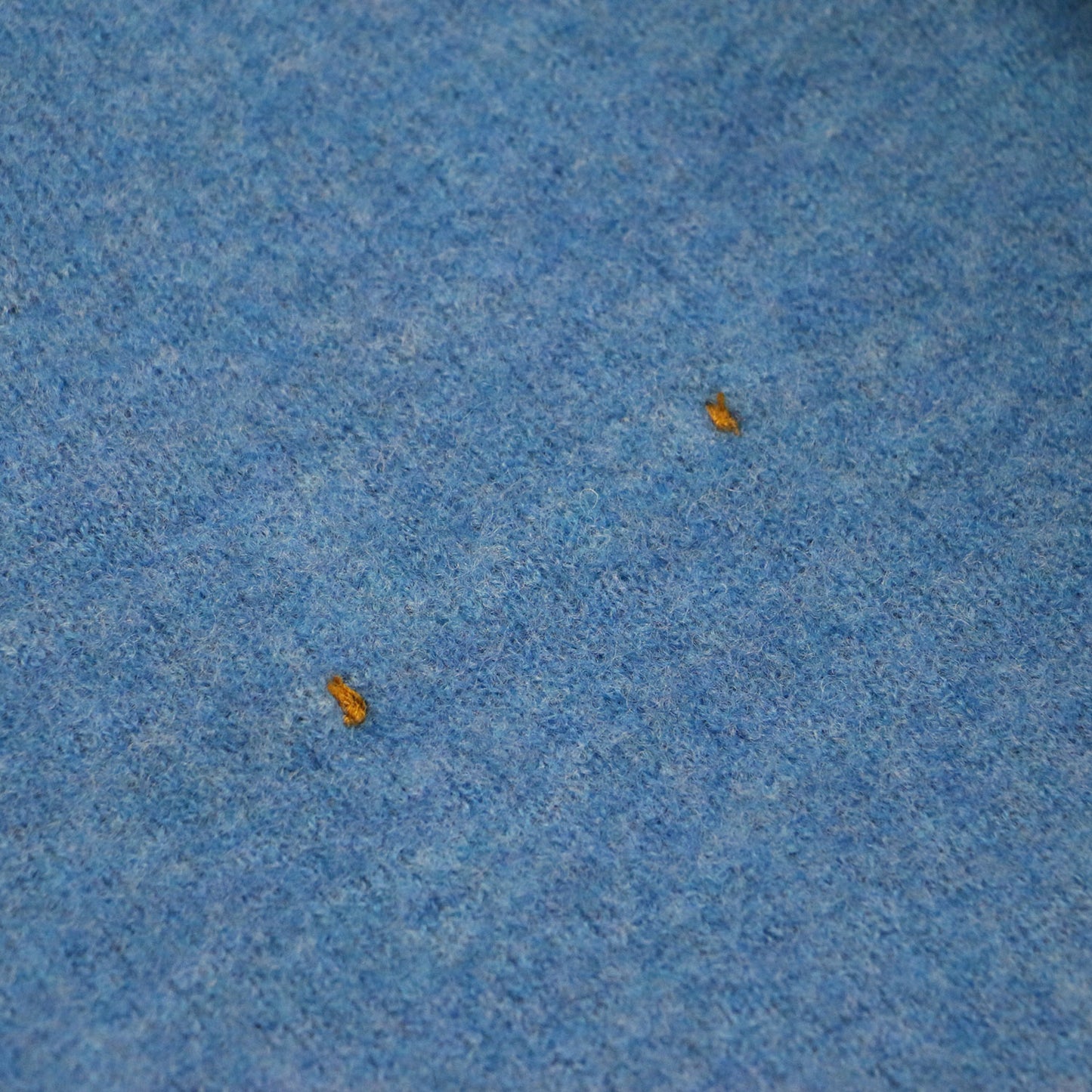 USフロート縮絨のMシャツ / ニット 長袖 モックネック ワイド ロゴ 刺繍 ウール