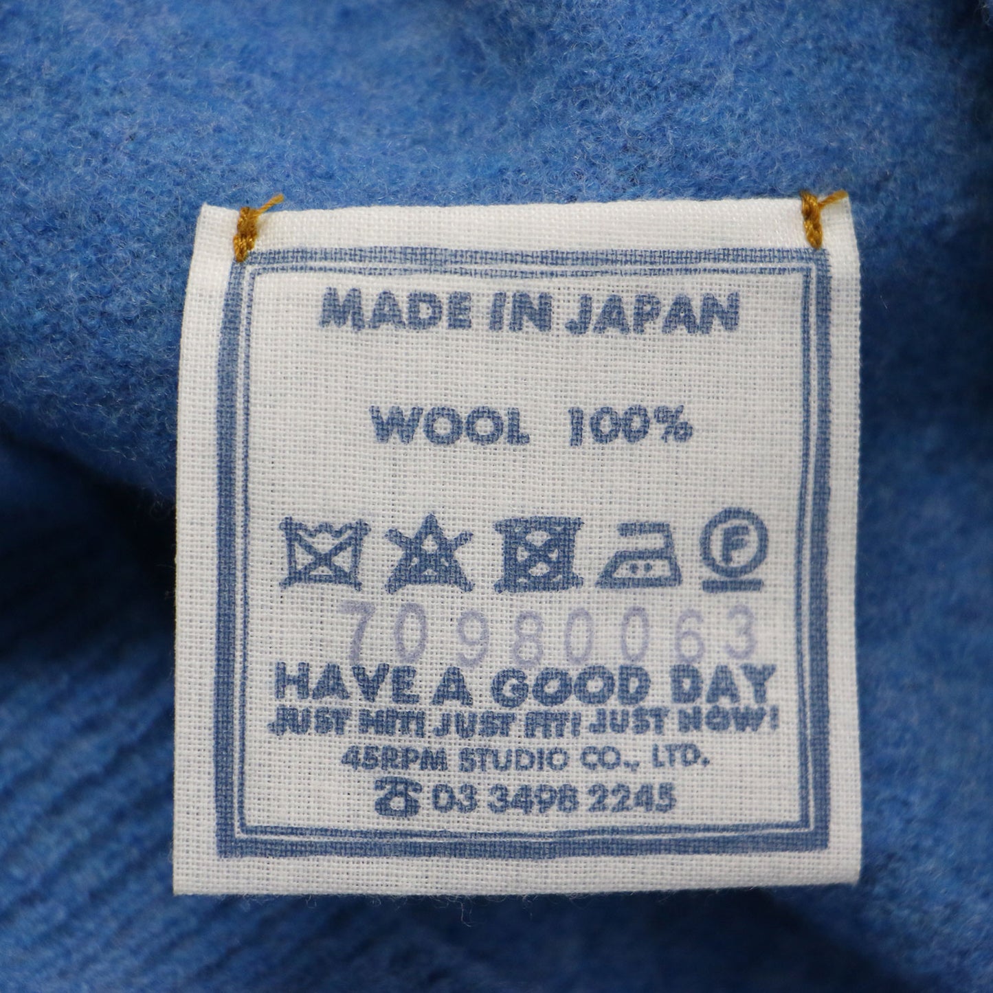 USフロート縮絨のMシャツ / ニット 長袖 モックネック ワイド ロゴ 刺繍 ウール