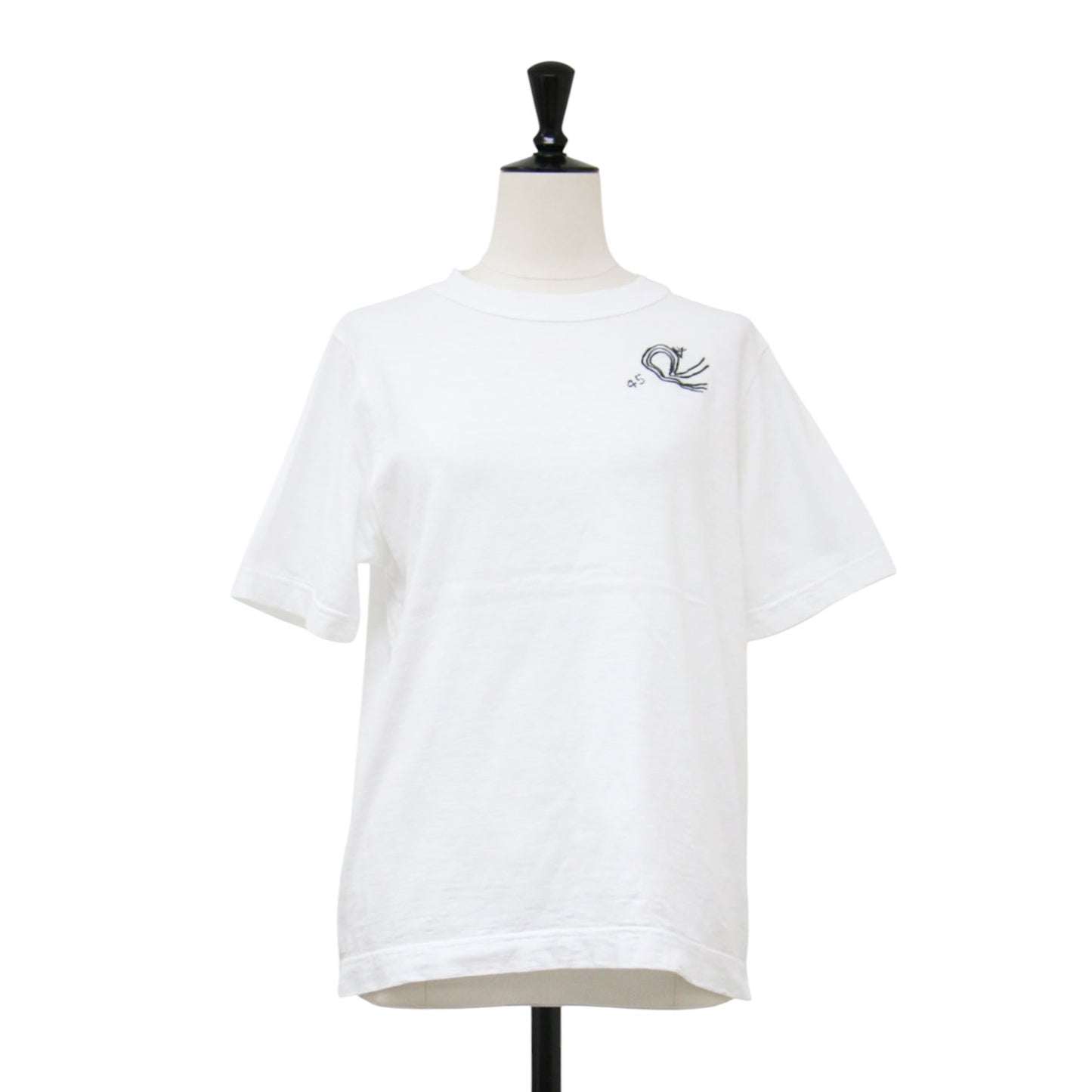 Rウェーブアイアン刺繍の908Tシャツ / カットソー 半袖 クルーネック ロゴ コットン