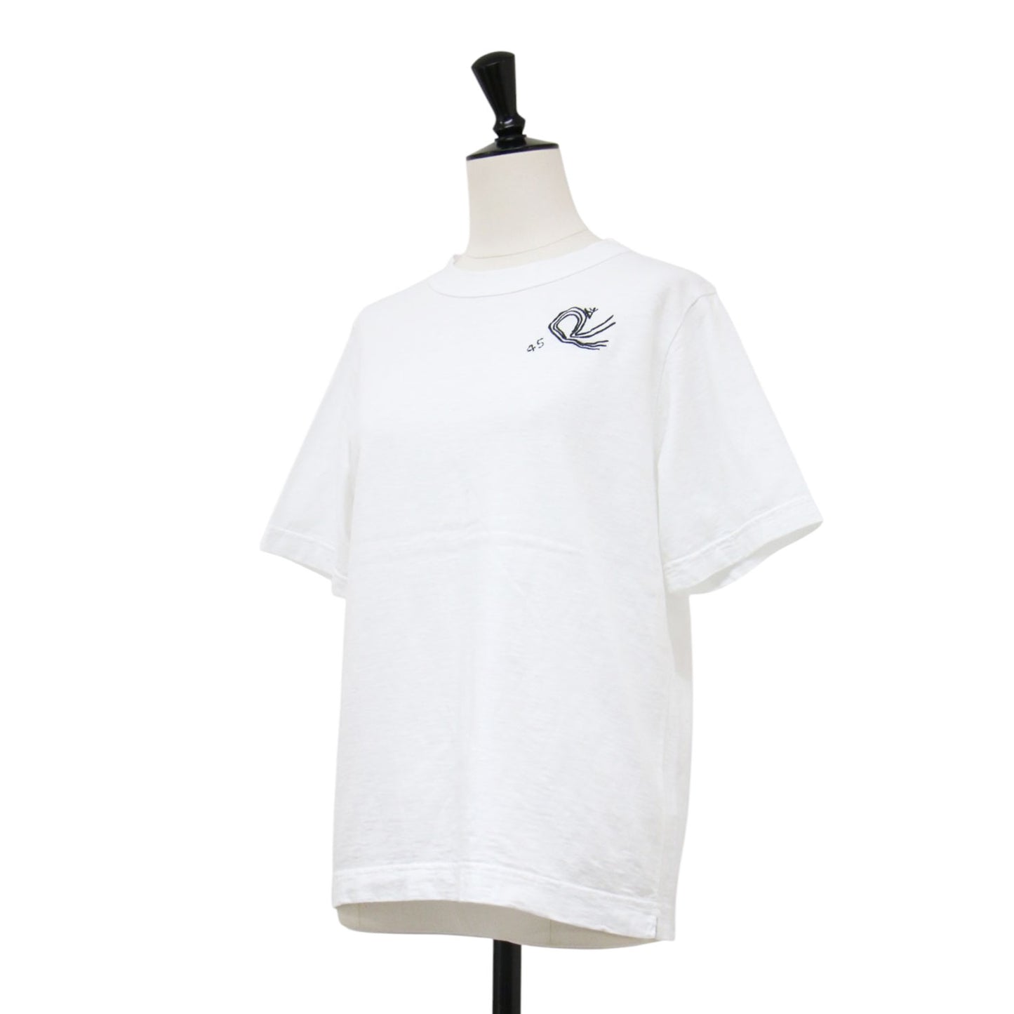 Rウェーブアイアン刺繍の908Tシャツ / カットソー 半袖 クルーネック ロゴ コットン