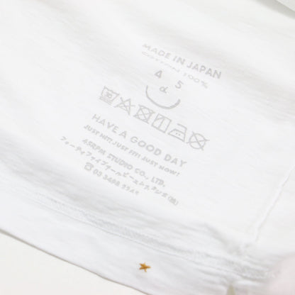 Rウェーブアイアン刺繍の908Tシャツ / カットソー 半袖 クルーネック ロゴ コットン