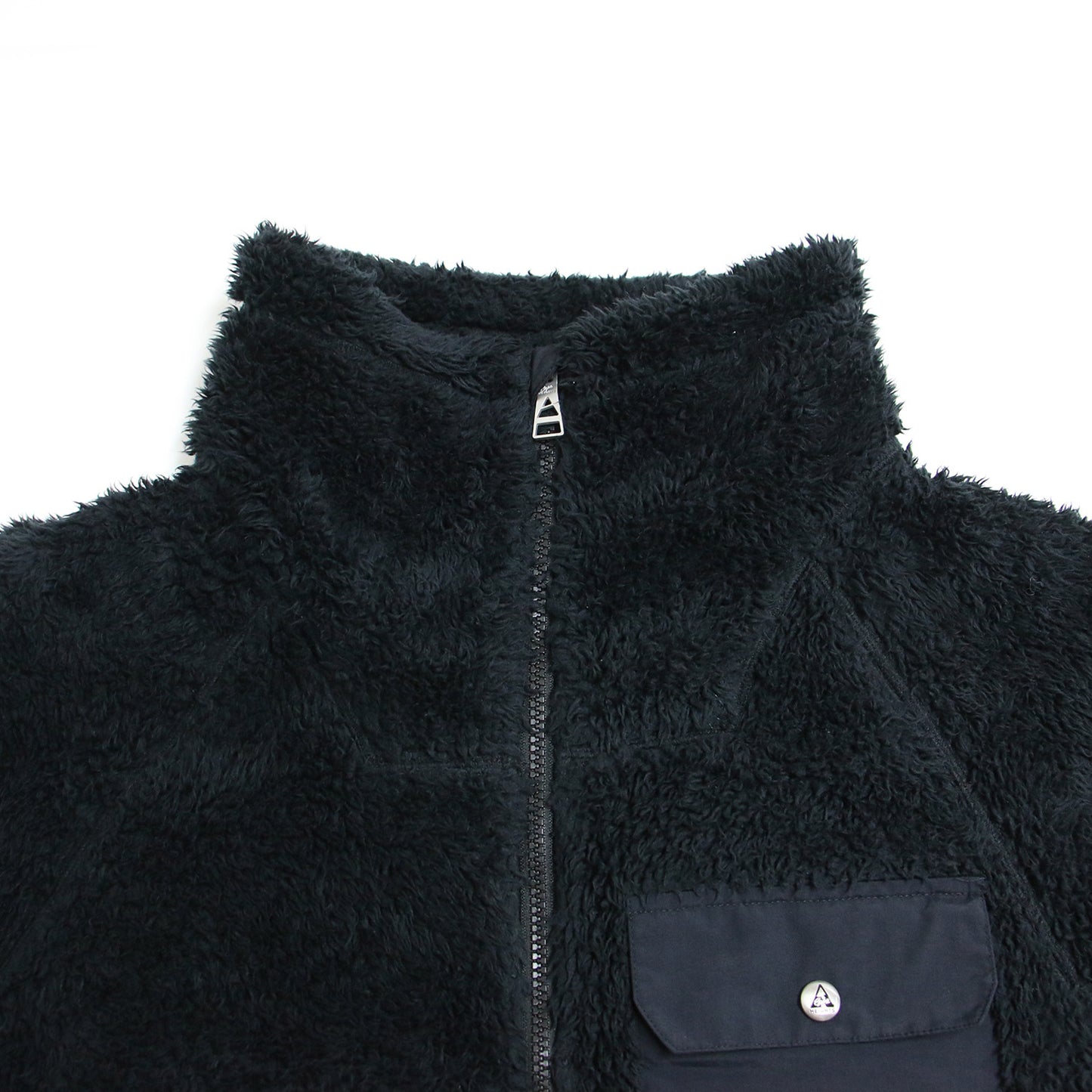 ハイネック フリース ジャケット / RIVAS FLEECE ブルゾン 長袖 ラグラン ダブルジップ ギャザー ロゴ