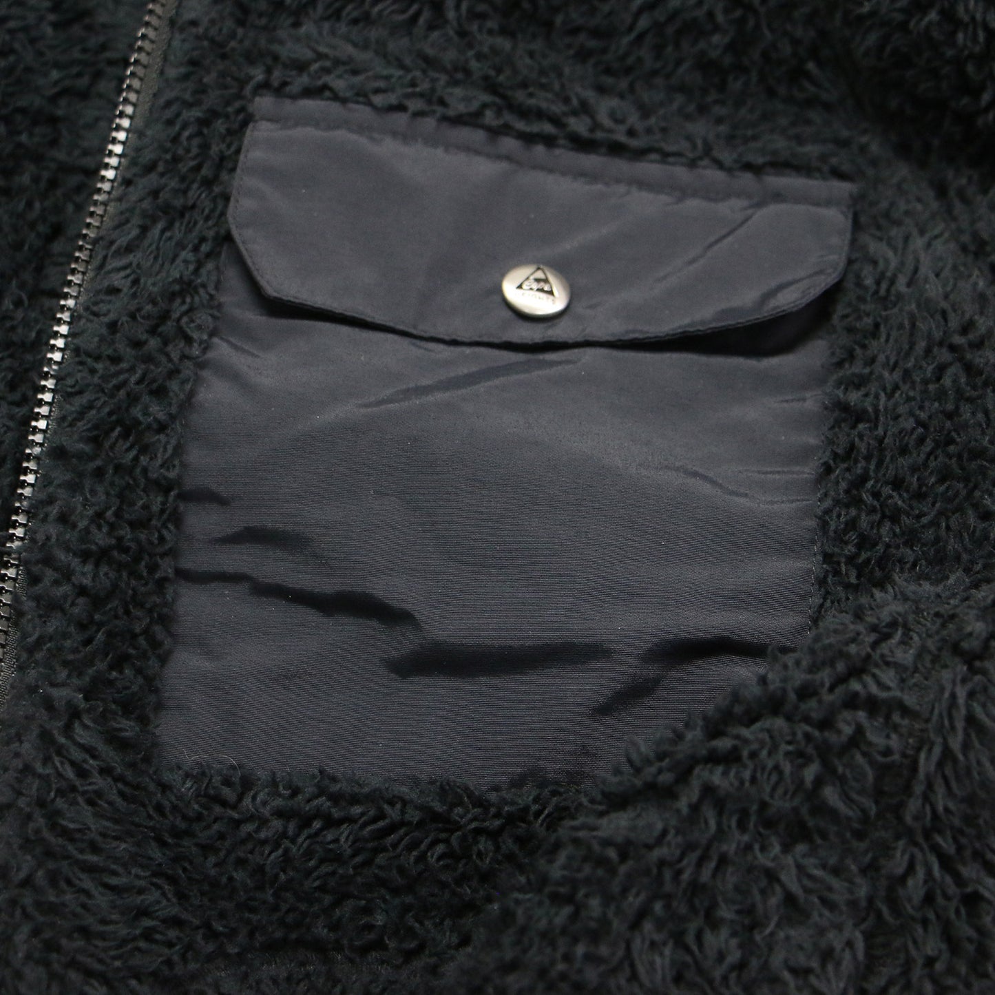 ハイネック フリース ジャケット / RIVAS FLEECE ブルゾン 長袖 ラグラン ダブルジップ ギャザー ロゴ