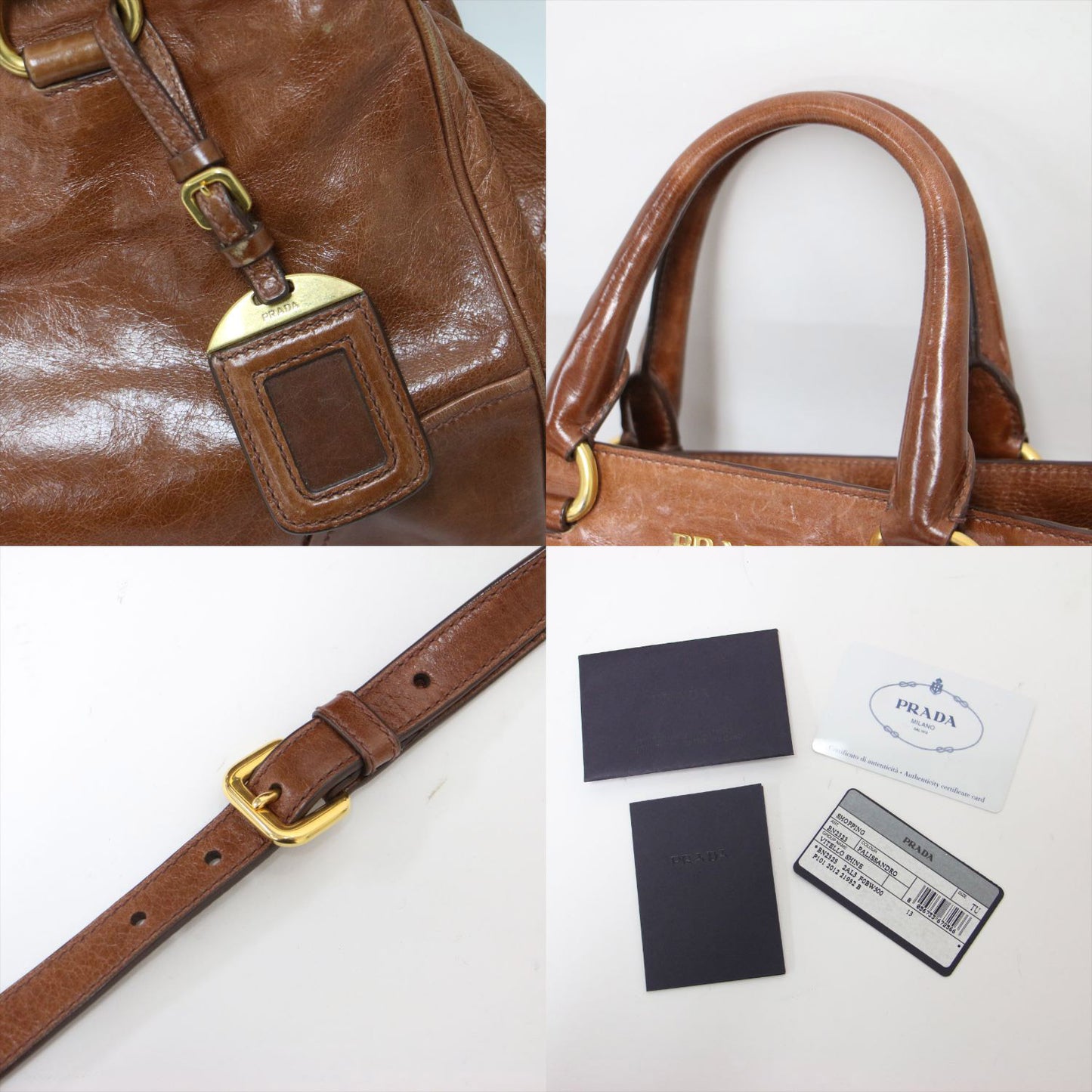 レザー 2WAY ハンドバッグ BN2323 / VITELLO SHINE トート ショルダー クロスボディ ロゴ