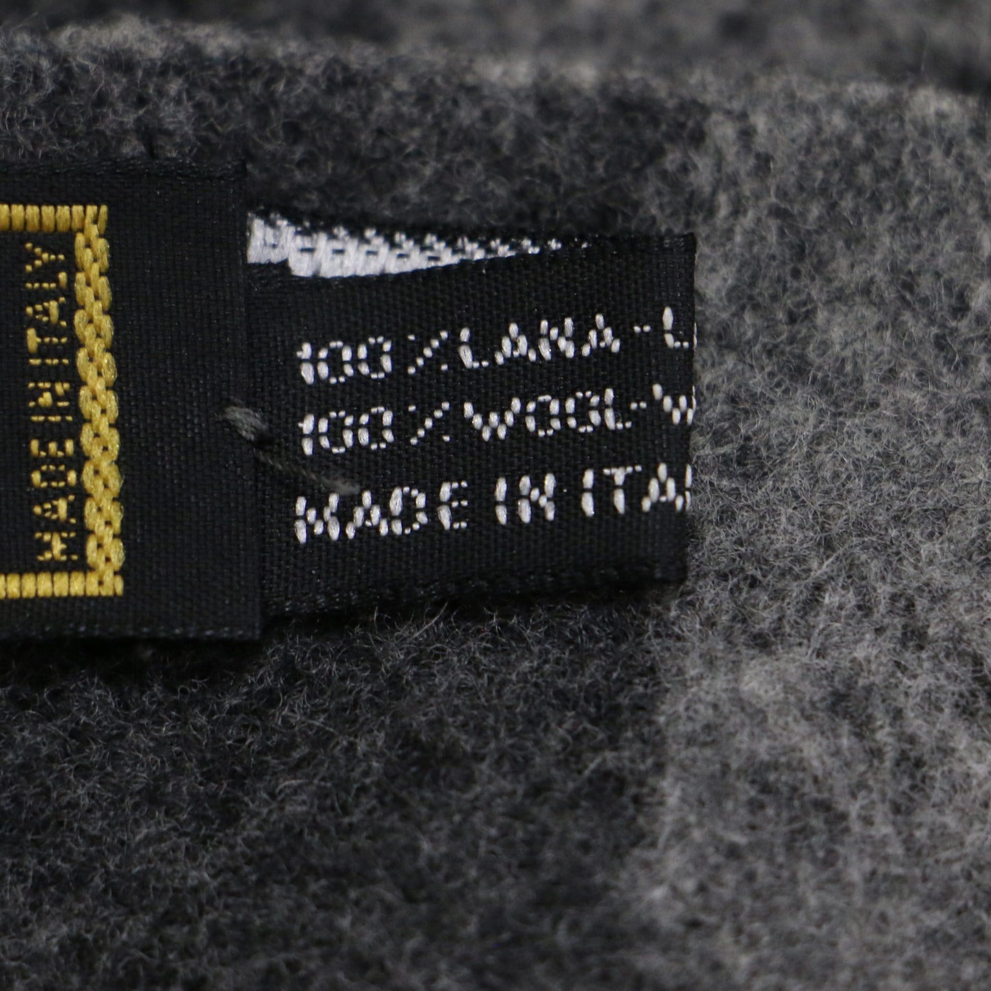 ロゴ ブロックチェック マフラー / ストール フリンジ ウール