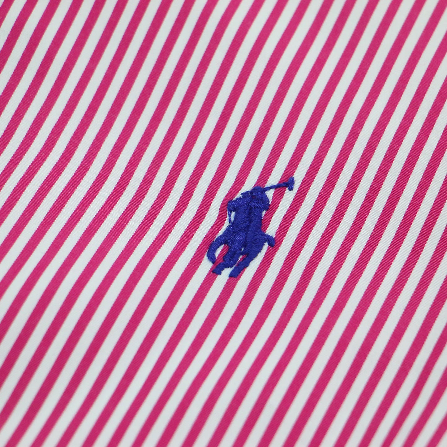 ポニー刺繍 カスタムフィット ストライプシャツ / ブラウス 長袖 コンパクト コットン