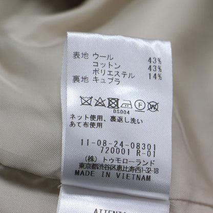 22秋冬 ウール パイルミルド ビルドネック ショートコート / ジャケット 長袖 ドロップショルダー ノーカラー コットン