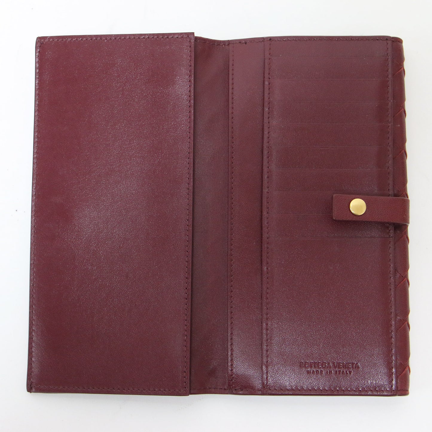 イントレチャート 二つ折り ロングウォレット / 長財布 フラップ スナップボタン レザー