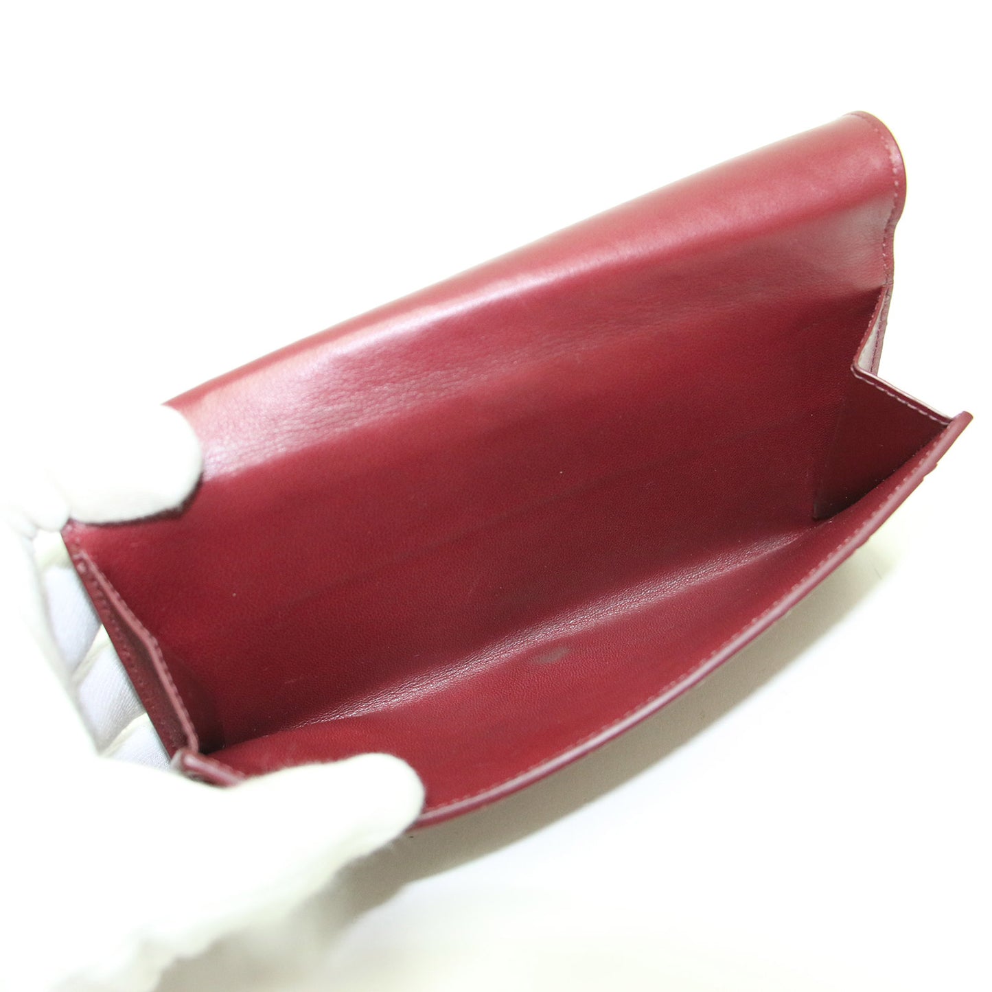 イントレチャート 二つ折り ロングウォレット / 長財布 フラップ スナップボタン レザー