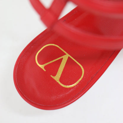 ロゴチェーン アンクルストラップ ミュール / パンプス ローヒール ポインテッドトゥ ベルト レザー