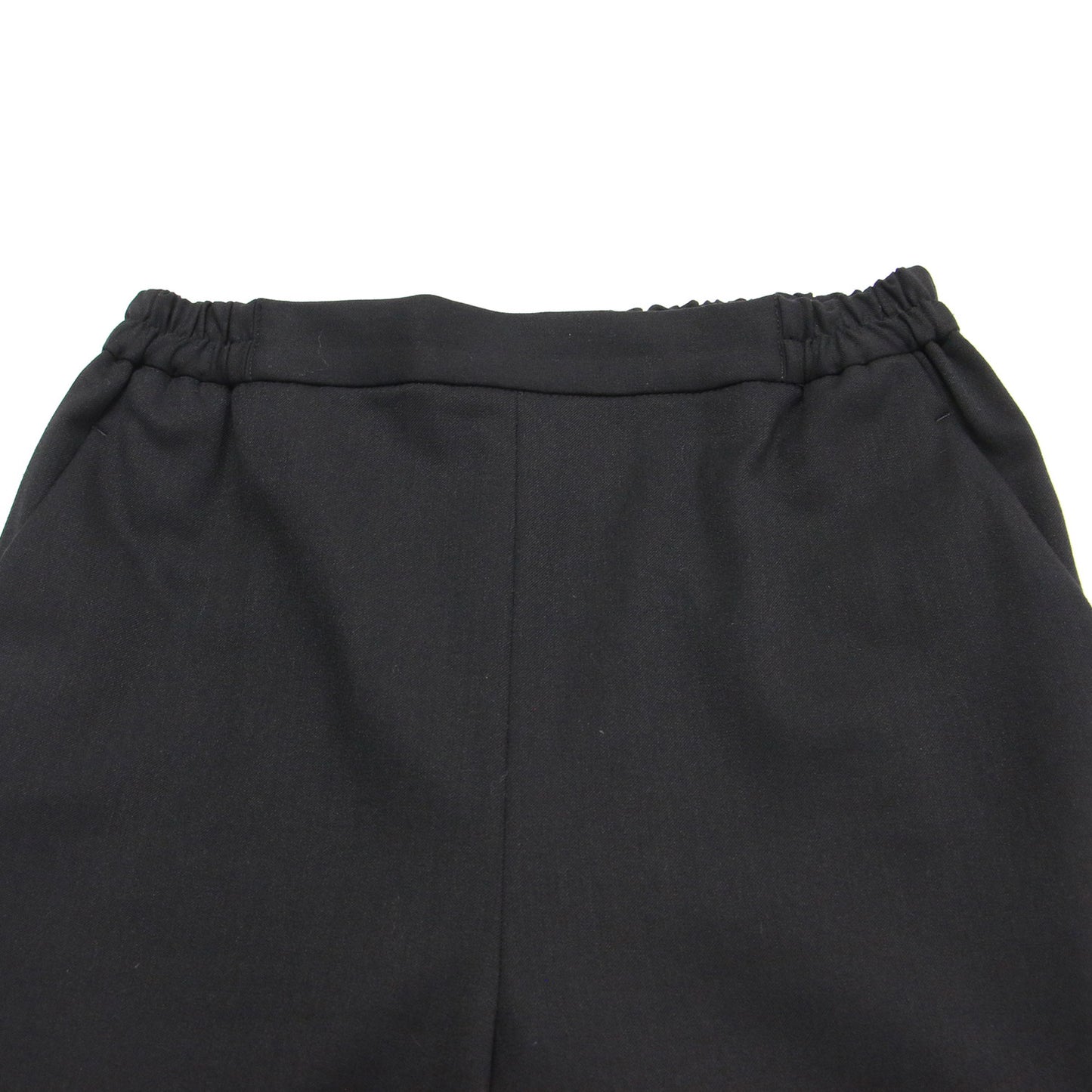 23秋冬 ストレッチ フリルパンツ / アンクル丈 ウエストゴム スリット レーヨン ウール