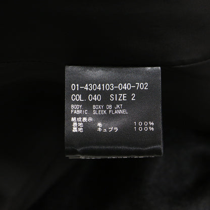 24秋冬 スリーク フランネル ボクシージャケット / SLEEK FLANNEL BOXY DB JKT ブレザー 長袖 テーラード メリノウール