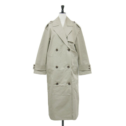 コットン トレンチコート / COTTON TRENCH/OS DB TRENCH A ロング オーバーサイズ ダブルブレスト