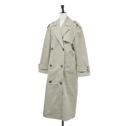 コットン トレンチコート / COTTON TRENCH/OS DB TRENCH A ロング オーバーサイズ ダブルブレスト