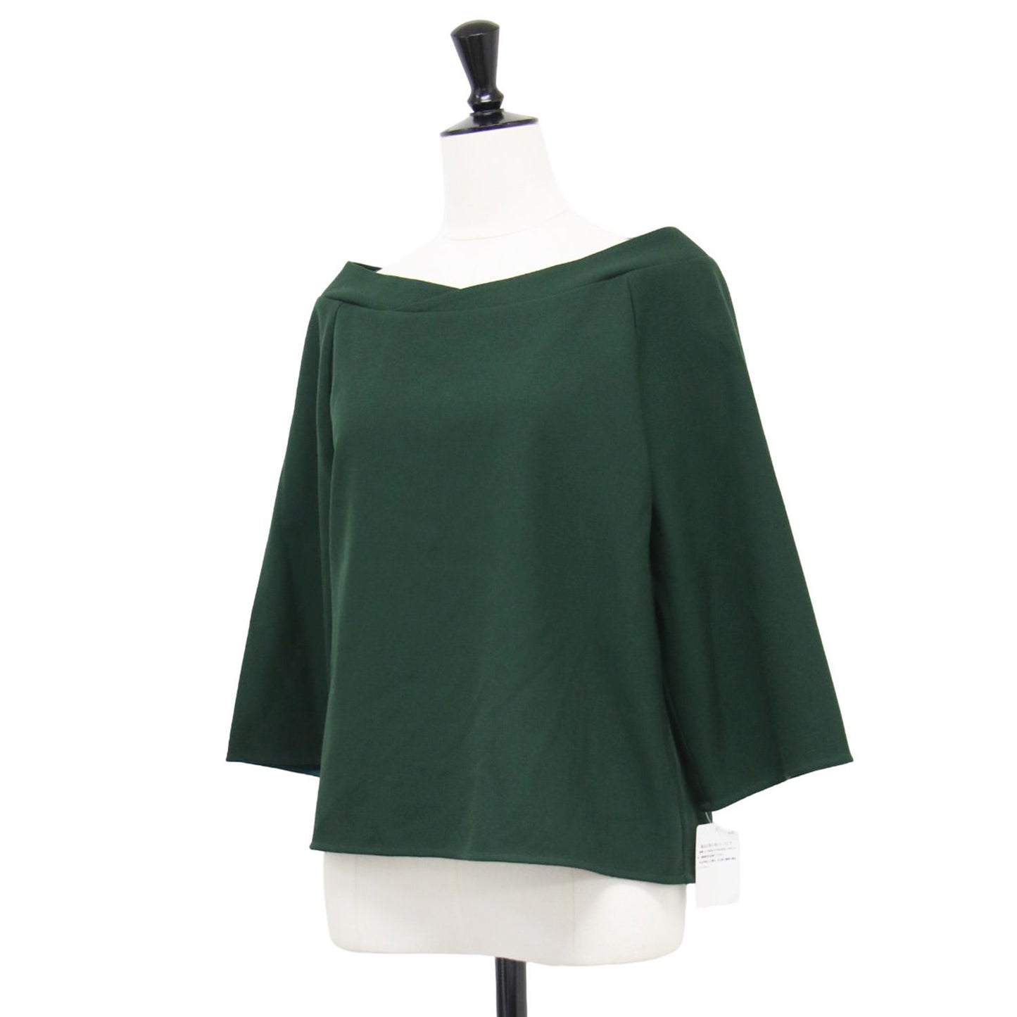 ボートネック プルオーバー / カットソー 七分袖 コンパクト丈 ワイドシルエット ストレッチ