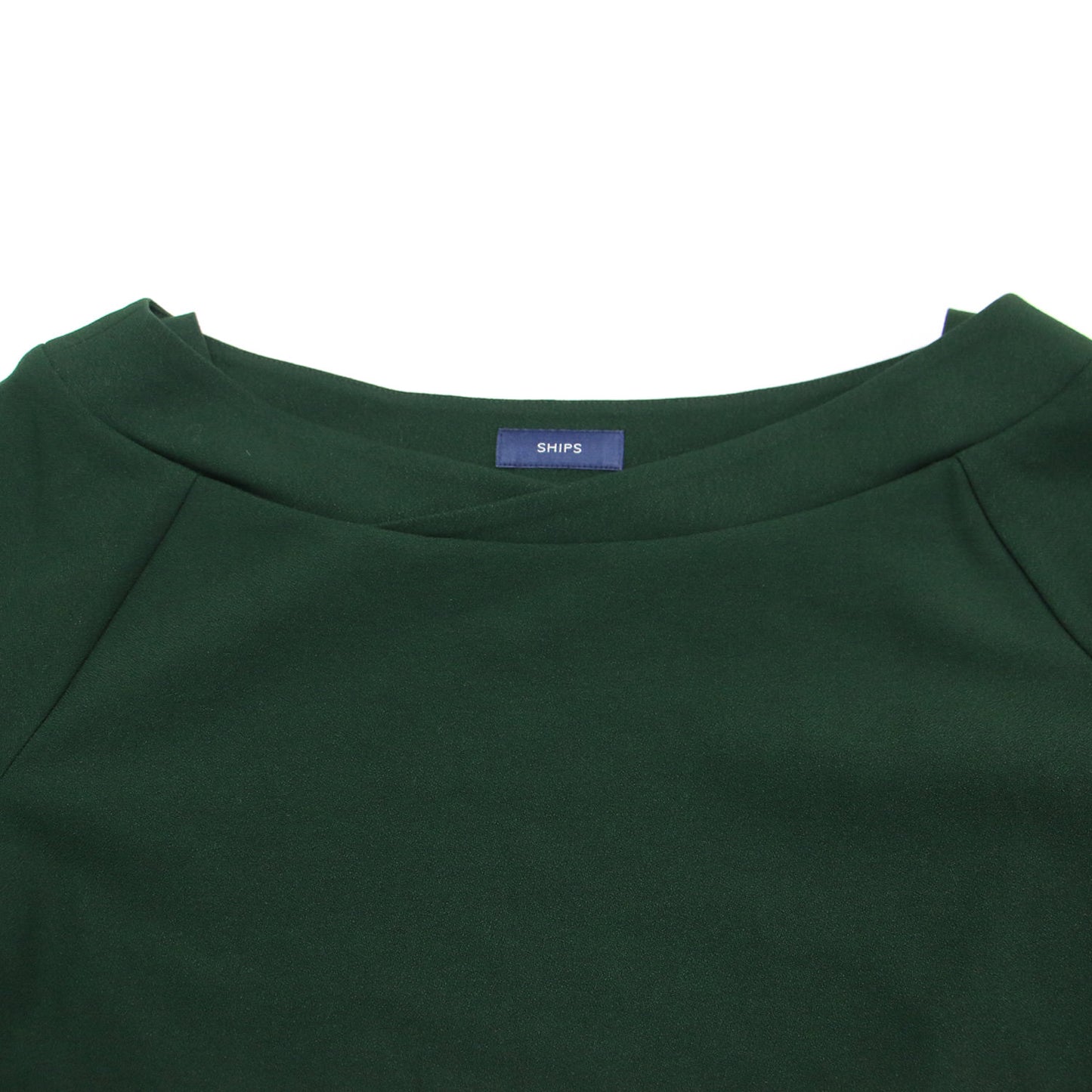 ボートネック プルオーバー / カットソー 七分袖 コンパクト丈 ワイドシルエット ストレッチ