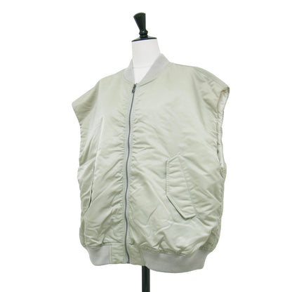 21秋冬 ナイロン ツイル ミリタリー ベスト / ダウンベスト オーバーサイズ ドロップショルダー ウール