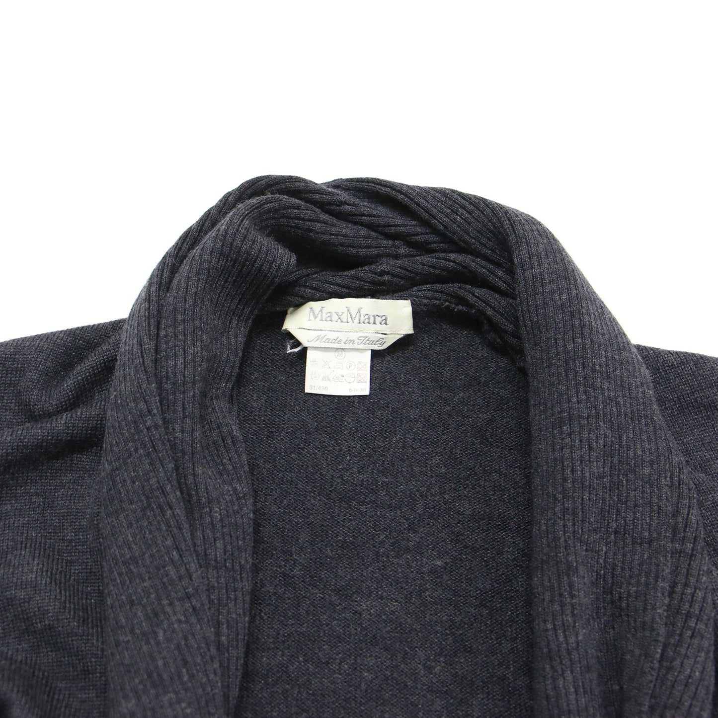 ベルト付き ショールカラー ニットカーディガン / ガウン 長袖 ミドル丈 オーバーサイズ ウール