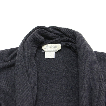 ベルト付き ショールカラー ニットカーディガン / ガウン 長袖 ミドル丈 オーバーサイズ ウール