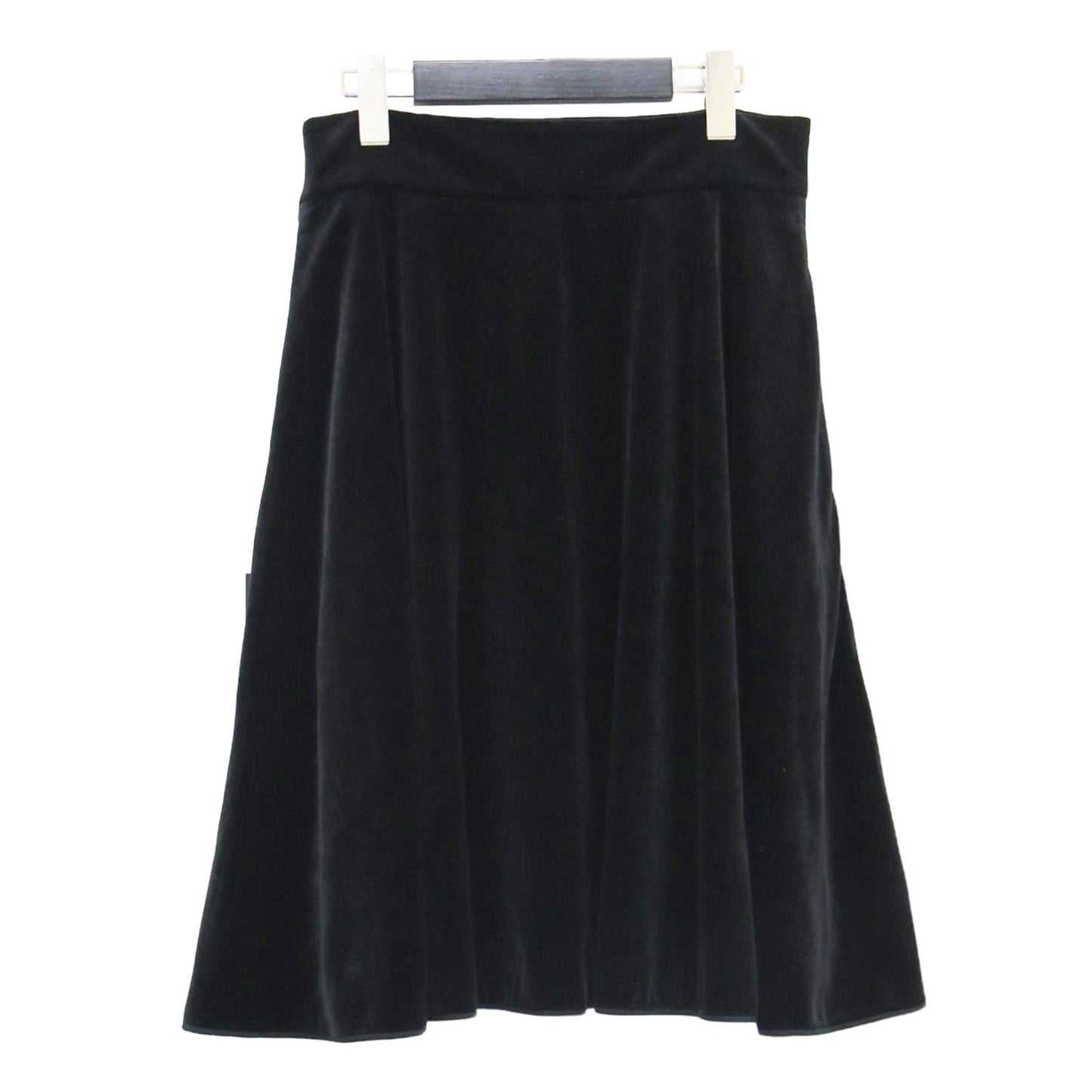 VELOUR NOIR ベルベット フレアスカート / 膝丈 タック Aライン ベロア