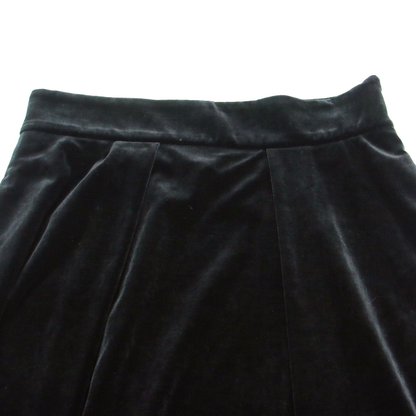 VELOUR NOIR ベルベット フレアスカート / 膝丈 タック Aライン ベロア