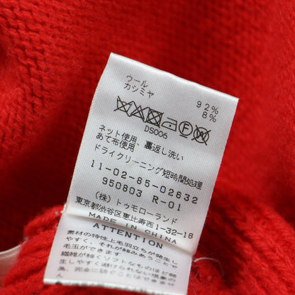 ウール カシミヤ ハイネック プルオーバー / ニット 長袖 ワイド ドロップショルダー スリット ハイゲージ