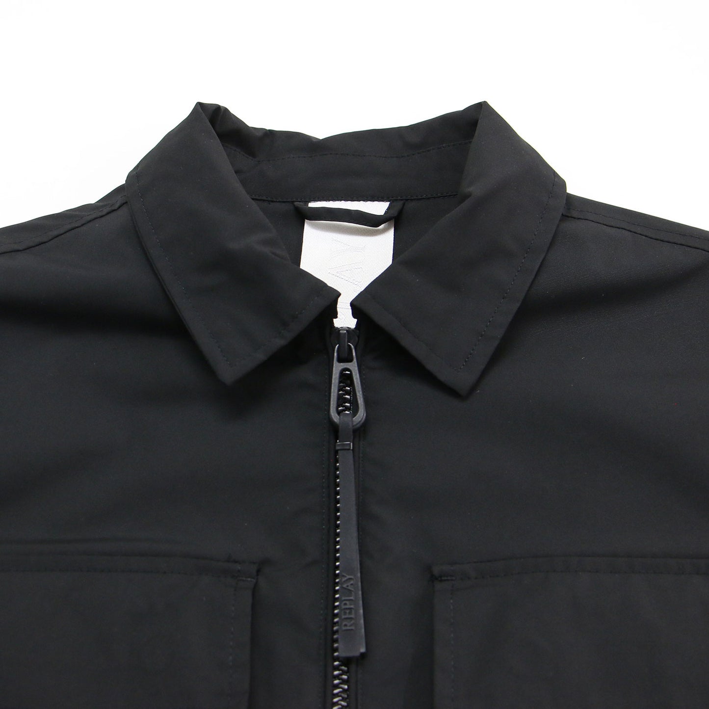 リラックスクロップドフィット ナイロン ジャケット / 長袖 ジップアップ スタンドカラー ロゴ
