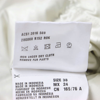 ミドル丈 ファー ダウンコート 28G060 / フーディ 長袖 ウエストシェイプ オックスファー