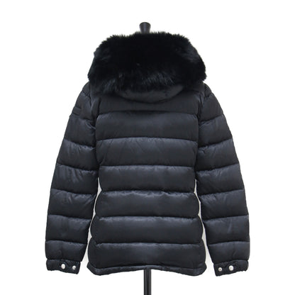 ミドル丈 ファー ダウンコート 28G060 / フーディ 長袖 ウエストシェイプ オックスファー