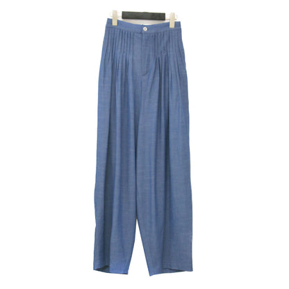 25春夏 ウエストピンタック ワイドパネル パンツ / waist pin tuck wide panel PT ロング丈 コクーン シルエット スラブ調 ストレッチ