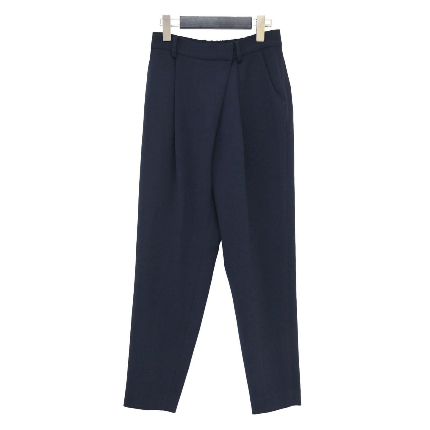 ラップ風 タックパンツ / スラックス テーパード センタープレス ギャザー