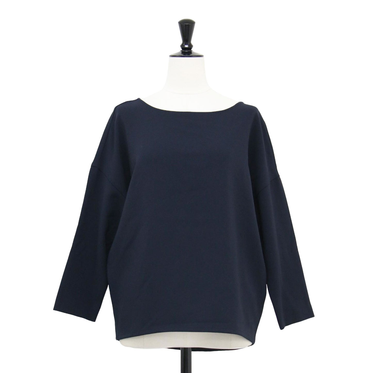 ダブルクロス 8分袖 コクーンブラウス / プルオーバー ドロップショルダー ドルマン ストレッチ