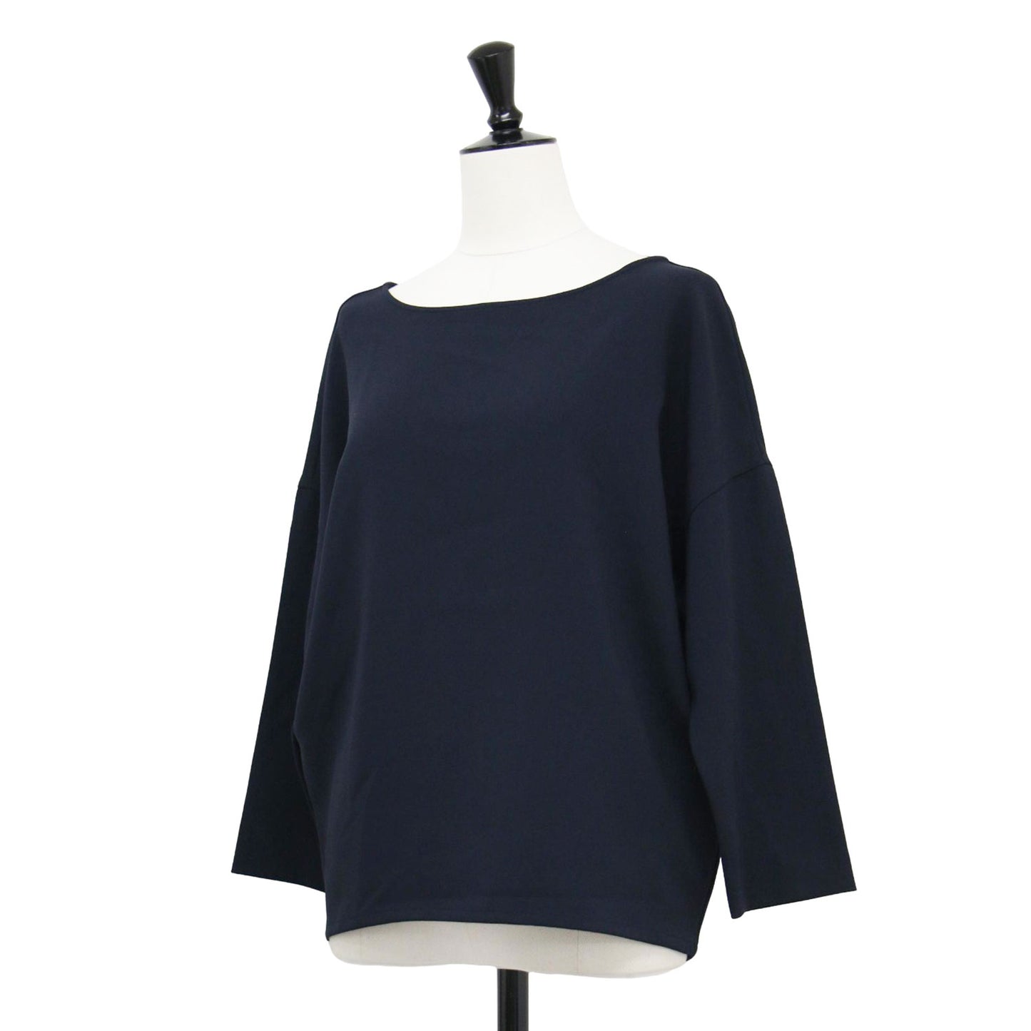 ダブルクロス 8分袖 コクーンブラウス / プルオーバー ドロップショルダー ドルマン ストレッチ