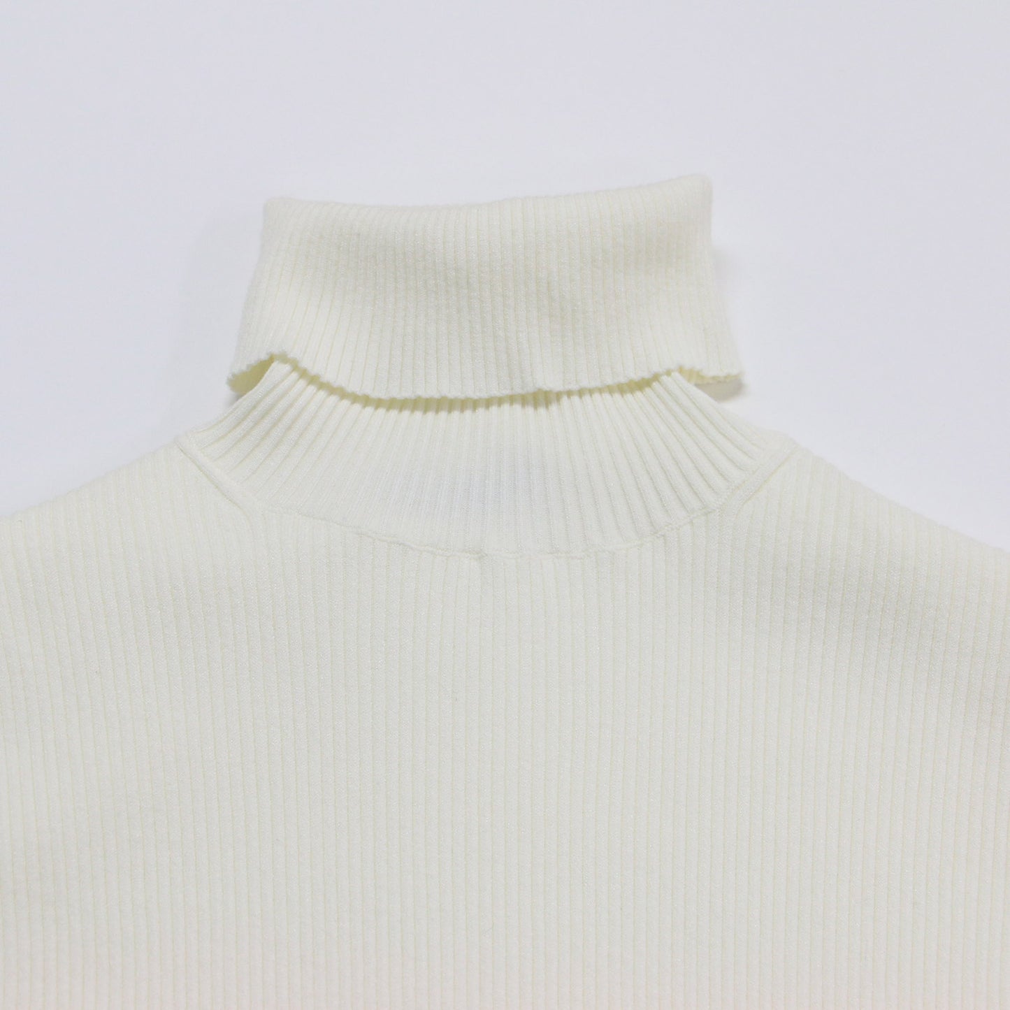 23秋冬 リブ タートルニット / Snow Jade B プルオーバー 長袖 コンパクト ストレッチ