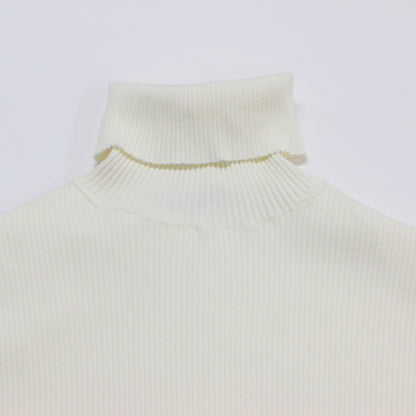 23秋冬 リブ タートルニット / Snow Jade B プルオーバー 長袖 コンパクト ストレッチ