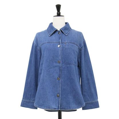 25春夏 デニムシャツ ジャケット / Slate Denim Ivane Shirt Gジャン 長袖 ステンカラー メタルボタン コットン ウォッシュ加工