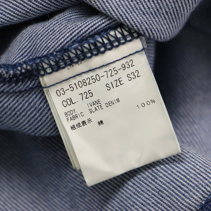 25春夏 デニムシャツ ジャケット / Slate Denim Ivane Shirt Gジャン 長袖 ステンカラー メタルボタン コットン ウォッシュ加工