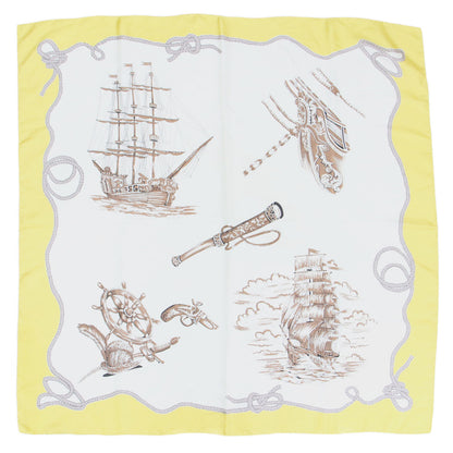 22春夏 マリンパターン シルク スカーフ / ストール 正方形 大判