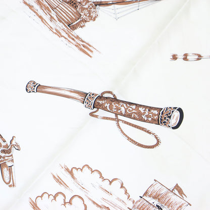 22春夏 マリンパターン シルク スカーフ / ストール 正方形 大判