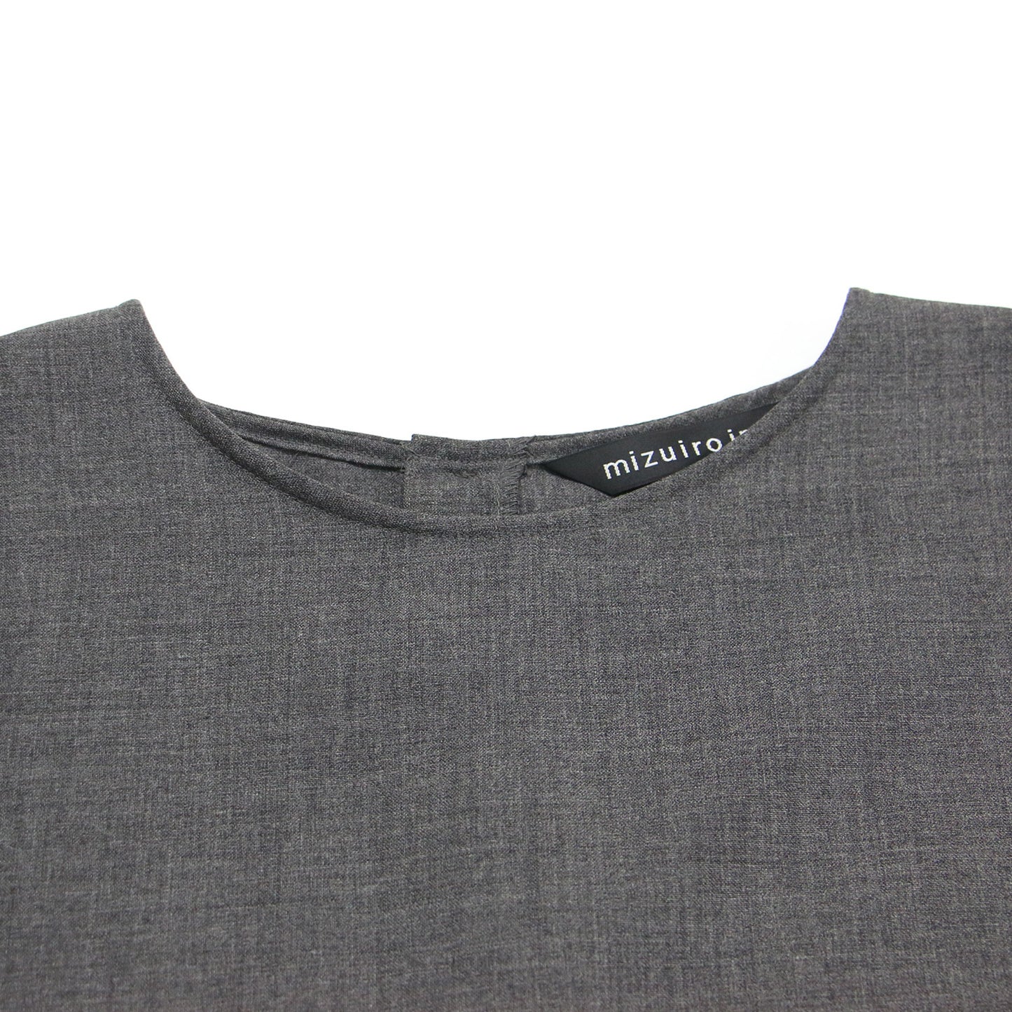 クルーネック コクーン プルオーバー / ブラウス 長袖 ドルマンスリーブ タック ワイド ウール