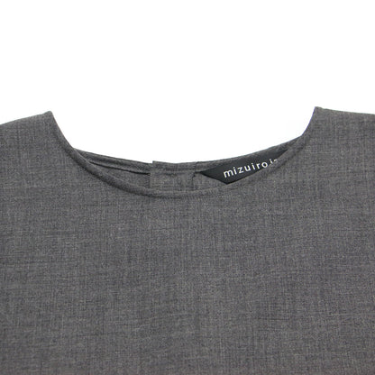 クルーネック コクーン プルオーバー / ブラウス 長袖 ドルマンスリーブ タック ワイド ウール