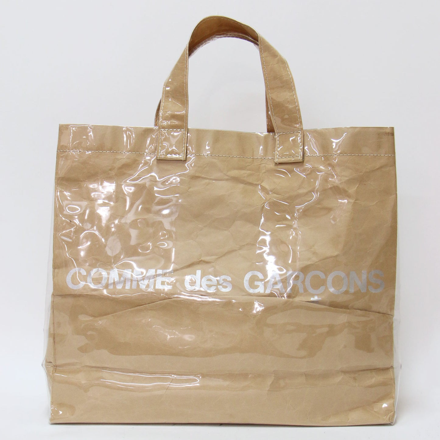 PVC クラフトペーパー トートバッグ / ハンドバッグ ロゴ 定番